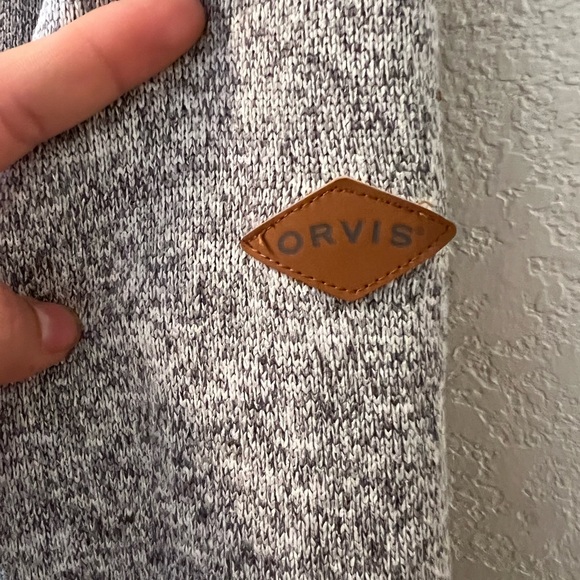 Orvis Men's Fleece Sherpa Lined Quarter Zip Pullover Sweater - Picture 9 of 10